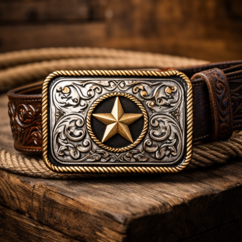 Engraved Western Belt Buckle